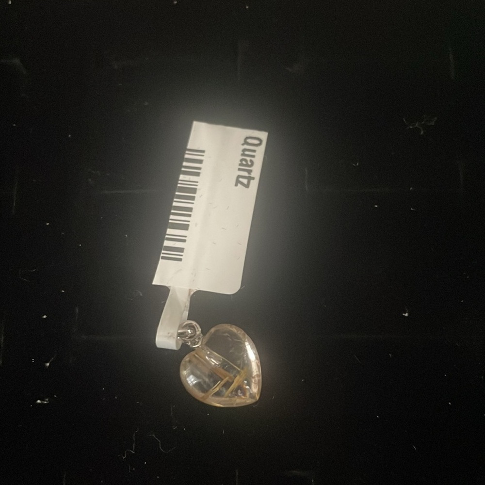 Genuine Natural Imported Golden Rutile Heart Quartz Pendant
